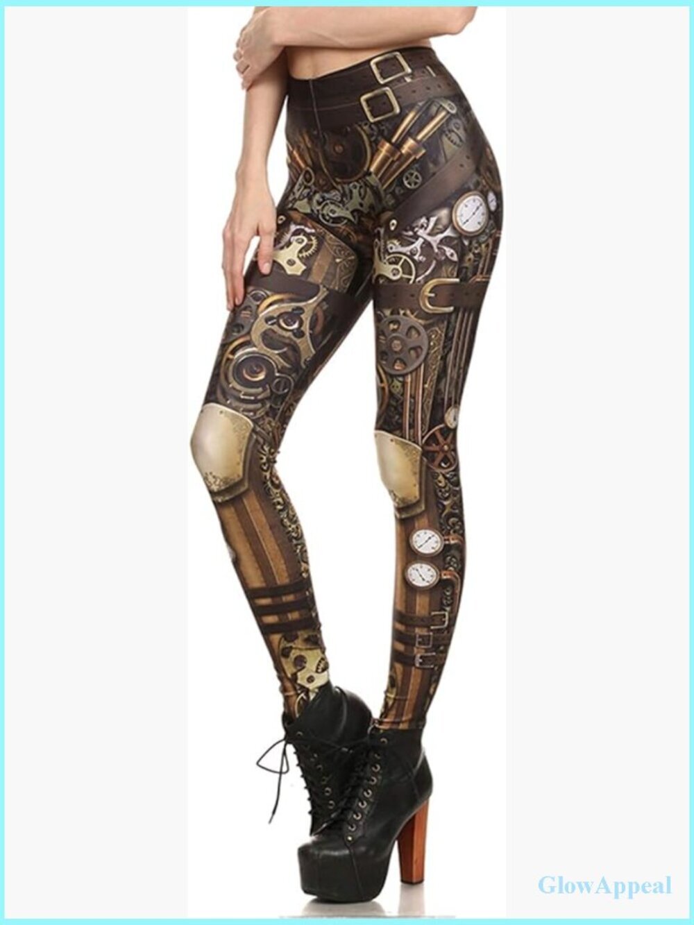Steampunk Retro 3D Print Leggings High Waist Plus Size Yoga Pants